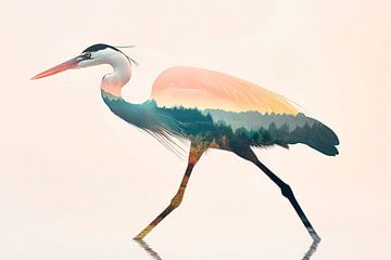 Fascinerende reiger van Poster Art Shop