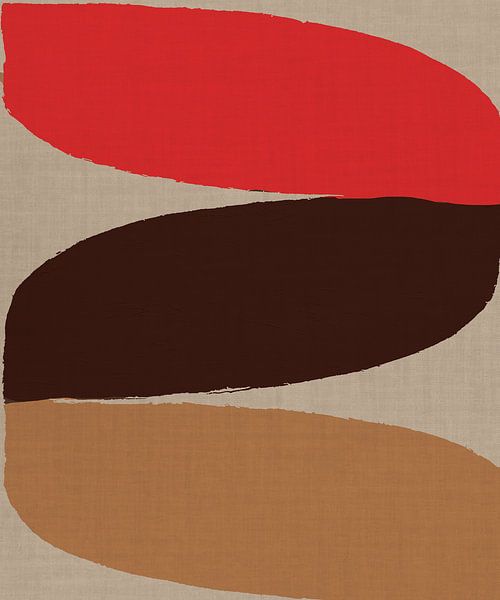 TW living - modern RED linen 3 van TW living