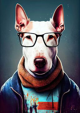 Hipster dog Max #dog van JBJart Justyna Jaszke
