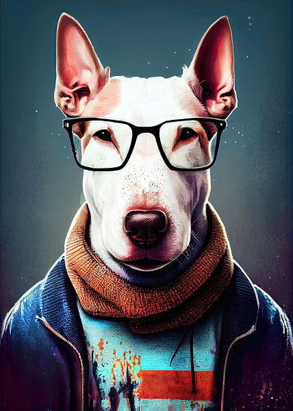 Hipster dog Max #dog von JBJart Justyna Jaszke