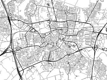 Karte von Breda in Schwarz ud Weiss von Map Art Studio