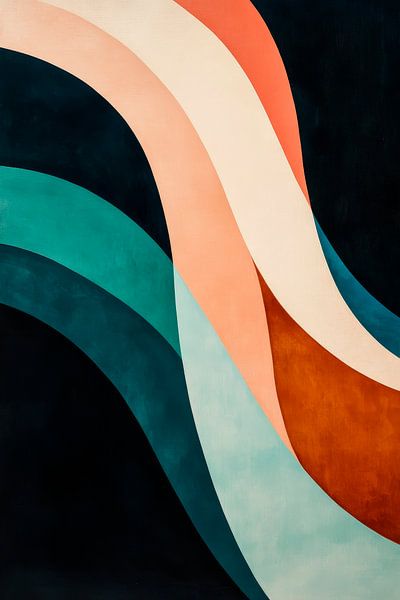 Des vagues abstraites aux couleurs douces par Poster Art Shop