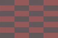 Schachbrettmuster. Moderne abstrakte minimalistische geometrische Formen in Rot und Braun 41 von Dina Dankers Miniaturansicht