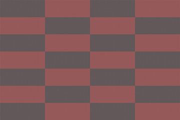 Checkerboard pattern. Modern abstract minimalist geometric shapes in red and brown 41 by Dina Dankers