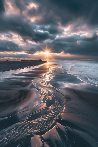 Goldene Sonnenstrahlen am Meer von fernlichtsicht