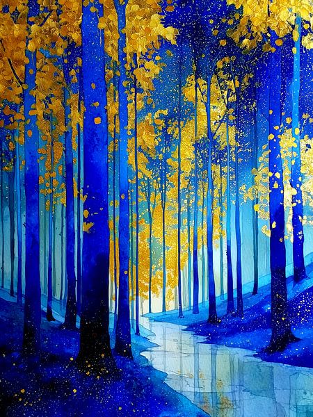 Forest by Klimt style 12 by JBJart Justyna Jaszke