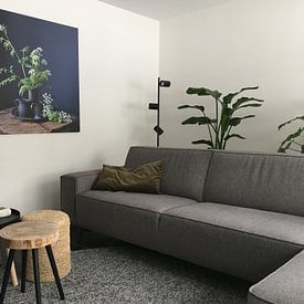 Customer photo: Still life with cow parsley and pewter on wood [square]. by Affect Fotografie, on canvas