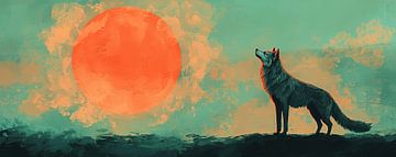 Zomer Wolf zon van Abstract Schilderij