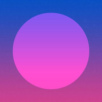 Art néon. Abstrait géométrique minimaliste coloré en rose, bleu, violet. sur Dina Dankers