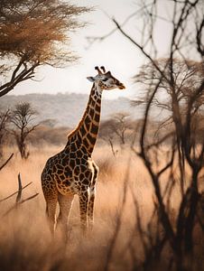 Giraffe in der Savanne V4