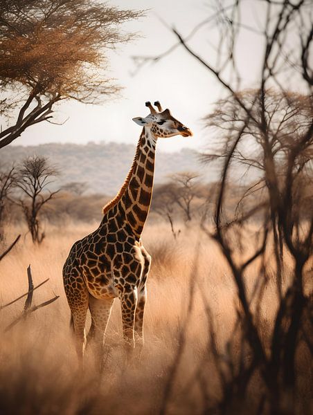 Girafe dans la savane V4 par drdigitaldesign