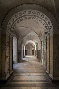 Corridor in an abandoned castle by Wim van de Water