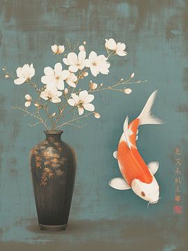 Koi-nichiwa Vase van PixelMint.