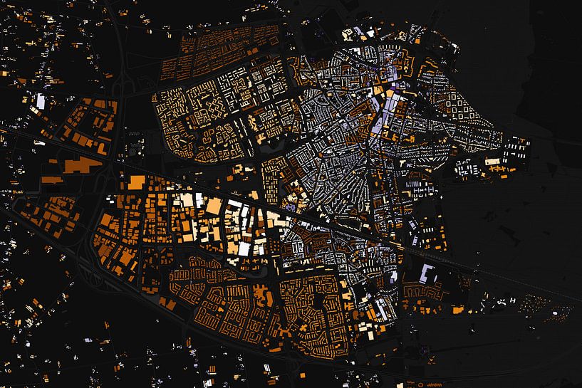 Kaart van Ede abstract van Maps Are Art