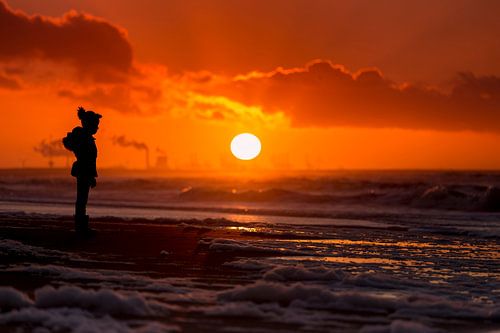 Coucher de soleil sur Zuiderstrand La Haye sur Rob Kints