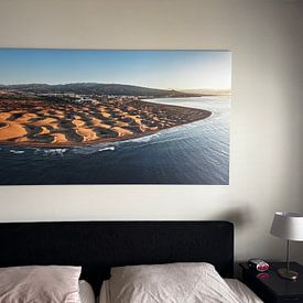 Klantfoto: Duinen aan zee bij zonsopgang van Markus Lange, op canvas