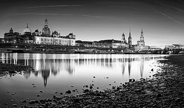 Dresden Altstadt-Skyline - noir et blanc