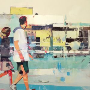 Abstraktes Gemälde "Spaziergang in der Stadt" von Studio Allee