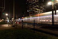 Light trail tram crossing