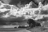 Dutch polder landscape with clouds
