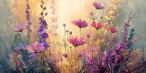 Purple Flower Field in Morning Light no.7