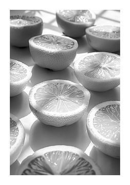 Disposition créative de rondelles et de coins de citron sur Felix Brönnimann