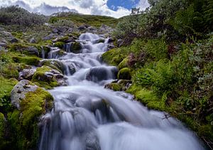 Une petite chute d'eau à Heddersvatn