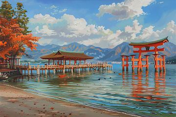 schilderachtig japans landschap van Egon Zitter