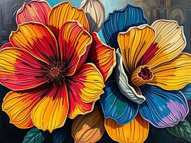 Strahlende Harmonie: Eine Sinfonie aus lebendigen, strukturierten Blüten