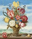 Blumenvase - Ambrosius Bosschaert von 1000 Schilderijen Miniaturansicht