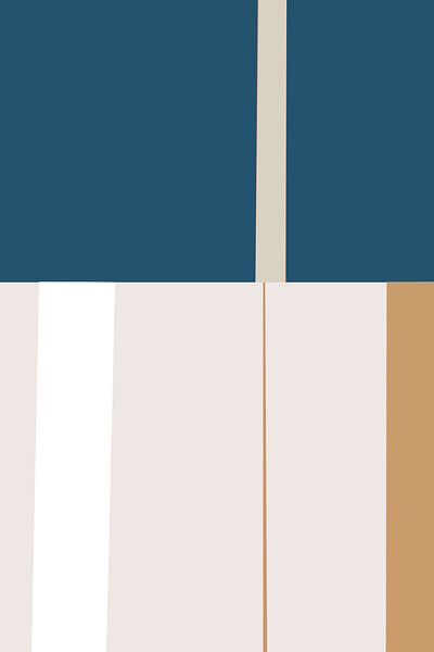 Mozaïek Blauw 5 | Geometrische Colorblocking van Menega Sabidussi