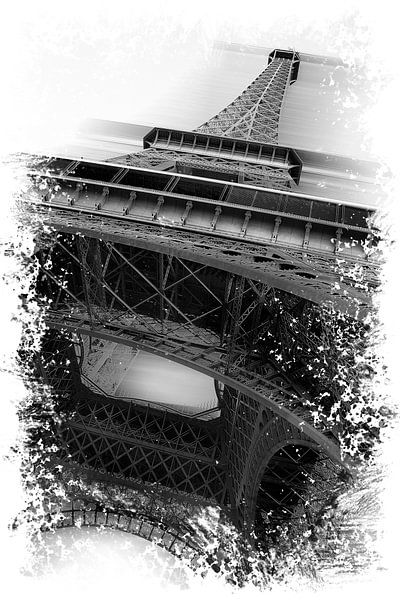 Der Eiffelturm in Paris als Digital Arts - monochrome von BerbadenDigitalArt
