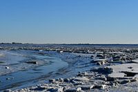Ijsgang op het wad, bevroren geul