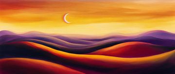 Harmonisch woestijnlandschap bij zonsondergang van Poster Art Shop