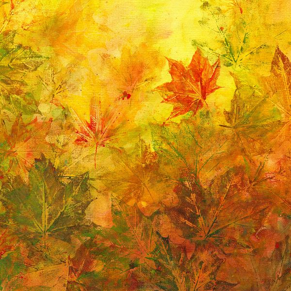 Herbstlaub quadratisch von Karen Kaspar