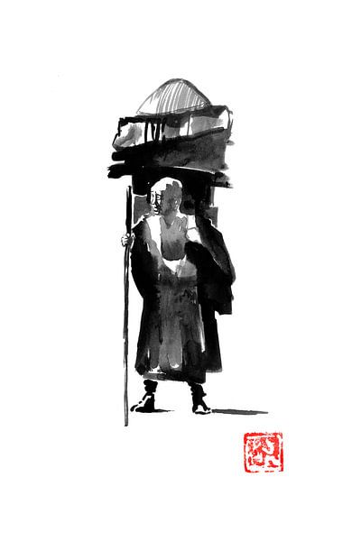 posing monk by Péchane Sumie