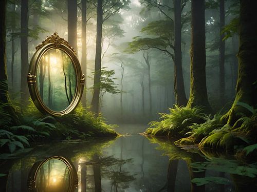 Miroir dans la forêt