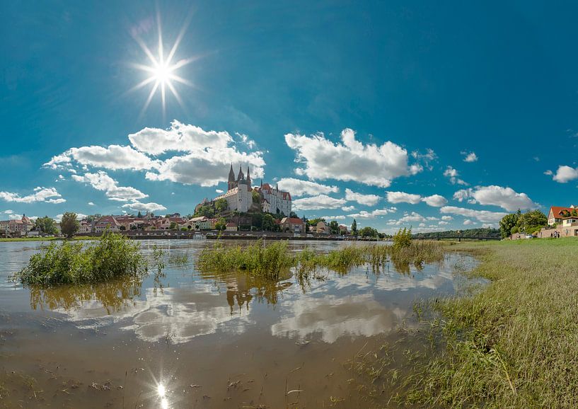 Albrechtsburg, Dom zu Meißen, rivier de Elbe, Meißen, Saksen, Duitsland van Rene van der Meer