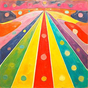 Kleurrijke abstracte horizon met retro banen