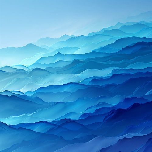 Des montagnes ondulantes dans une sérénité bleue