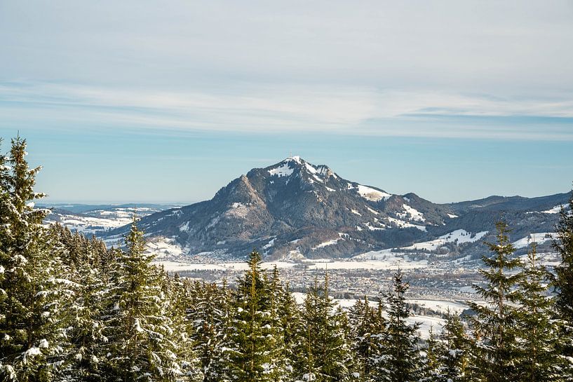 Winter view of the Grünten from Bolsterlang by Leo Schindzielorz
