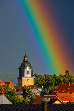 Rainbow over Herleshausen by Roland Brack
