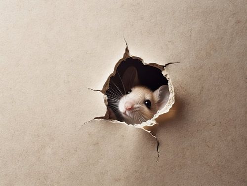 Hiding in the wall - The Curious Mouse