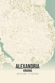 Alte Karte von Alexandria (Virginia), USA. von Ortsdrucke