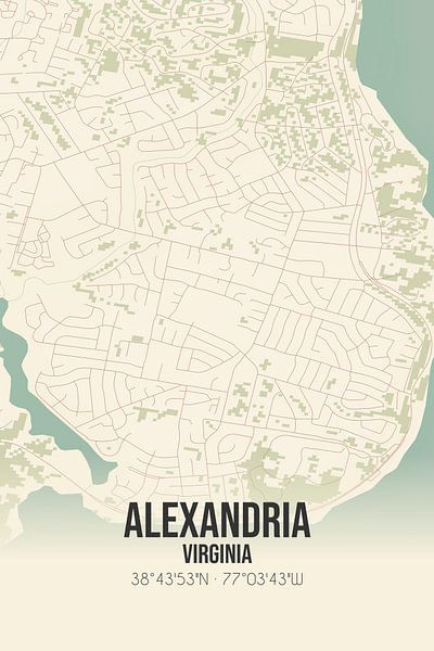 Vintage map of Alexandria (Virginia), USA. by Prints of Place
