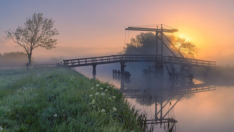 Sonnenaufgang am Schildjer Tilbat, De Paauwen, Groningen von Henk Meijer Photography