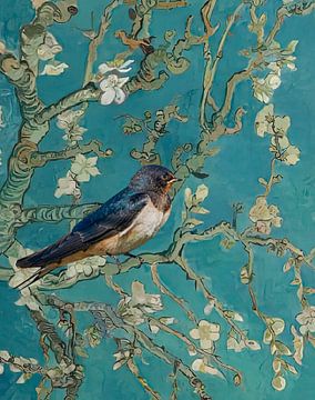 Zwaluw met amandelbloesem - Vincent van Gogh