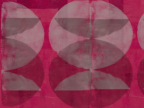 Vormen. Moderne abstracte kunst in roze, grijs, wit, wijnrood.