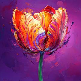 Abstract tulip colourful and modern by Wilma Mesman