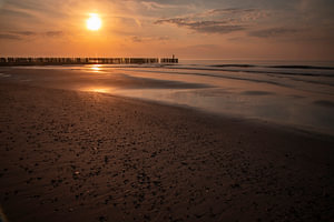 Zeeland, Sonnenuntergang bei Westkapelle